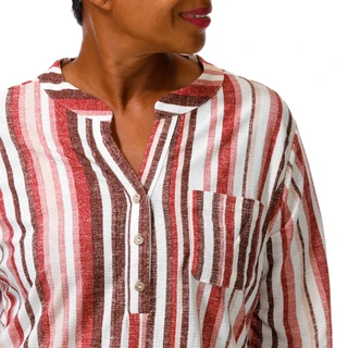 Thumbnail 5: Joie De Vivre Women's Plus 3/4 Sleeve Split Neck Top 