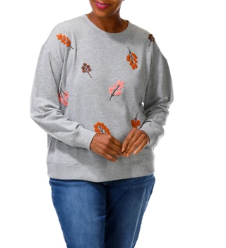 Thumbnail 3: Marled Women's Plus Fall Leaf Sweatshirt  