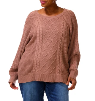 Thumbnail 2: Sanctuary Women's Plus Cable Knit Sweater  