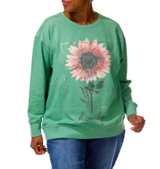 Thumbnail 3: Anneliese Women's Plus Sunflower Sweatshirt  