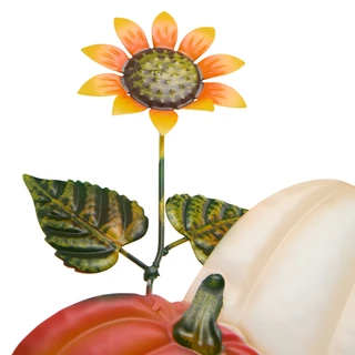 Thumbnail 2: Autumn Gatherings 30 in Harvest Basket of Pumpkins Yard Stake 