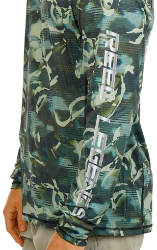 Thumbnail 3: REEL LEGENDS Men's Long Sleeve Moisture Wicking Printed Hoodie 