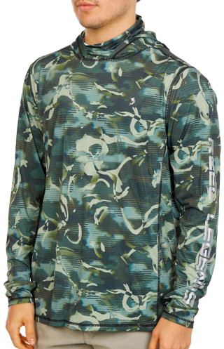 Thumbnail 4: REEL LEGENDS Men's Long Sleeve Moisture Wicking Printed Hoodie 