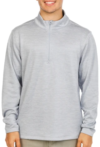 Thumbnail 1: REEL LEGENDS Men's Honeycomb Heather Long Sleeve Pullover w/ Quarter Zip 