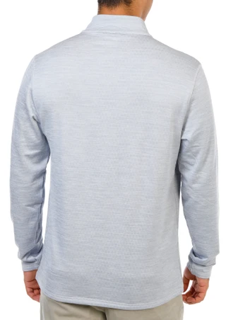 Thumbnail 3: REEL LEGENDS Men's Honeycomb Heather Long Sleeve Pullover w/ Quarter Zip 