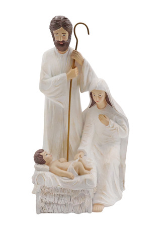 Thumbnail 1: Magical Season 12" White & Gold Nativity Scene 