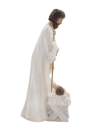 Thumbnail 4: Magical Season 12" White & Gold Nativity Scene 