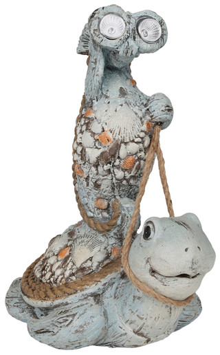 Thumbnail 3: Fancy That 18 In Solar Stacked Turtle Seahorse Figurine 