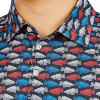 Thumbnail 2: Southern Palms Men's Short Sleeve Printed Performance Polo 