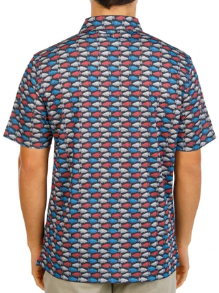 Thumbnail 3: Southern Palms Men's Short Sleeve Printed Performance Polo 