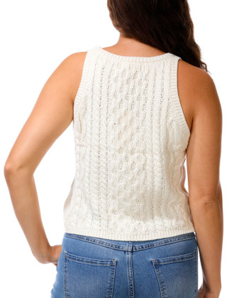 Thumbnail 2: BY TOGETHER Juniors Sleeveless Scoop Neck Sweater 