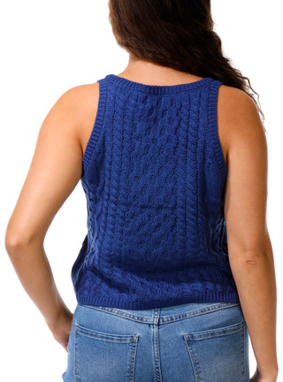 Thumbnail 2: BY TOGETHER Juniors Sleeveless Scoop Neck Sweater 