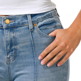 Thumbnail 2: BLUE REVIVAL Juniors Seamed Front Flare Jeans 