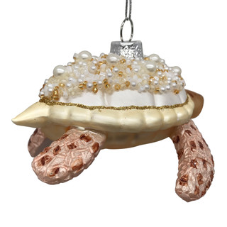 Thumbnail 2: Magical Season Glass Turtle with Pearls Ornament 