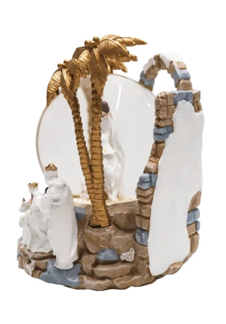 Thumbnail 2: Magical Season 4.75" Musical Gold Nativity Snow Globe 