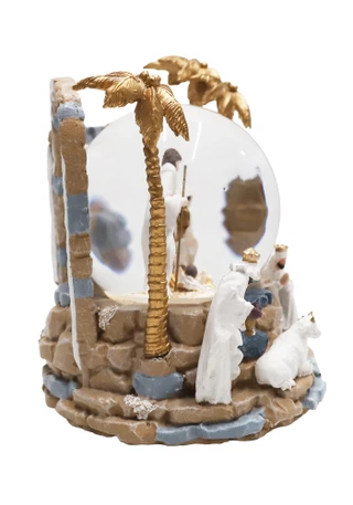 Thumbnail 3: Magical Season 4.75" Musical Gold Nativity Snow Globe 