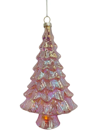 Thumbnail 1: Magical Season Pink Glass Christmas Tree Ornament 