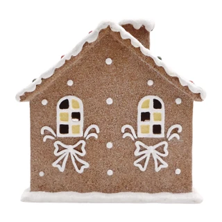 Thumbnail 4: Magical Season 6" x 6" LED Brown Gingerbread House 