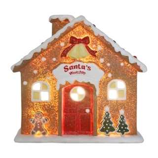 Thumbnail 1: Magical Season 6" x 6" LED Brown Gingerbread House 
