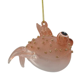 Thumbnail 1: Magical Season Pink Bubble Fish Glass Ornament 