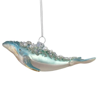 Thumbnail 2: Magical Season Jeweled Whale Glass Ornament 