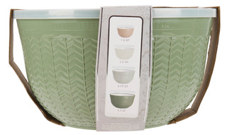 Thumbnail 2: GOURMET KITCHEN 4 Pc Mixing Bowl Set w/ Lids  