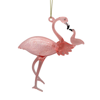 Thumbnail 2: Magical Season Glass Flamingo Family Ornament 