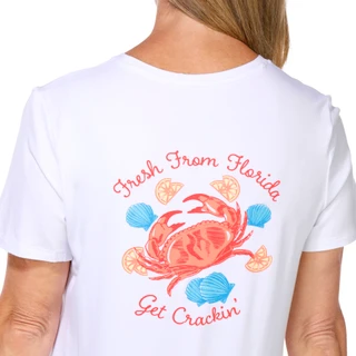 Thumbnail 3: REEL LEGENDS Women's Stone Crab Season Bamboo Tee 