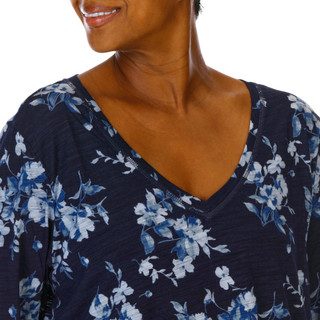 Thumbnail 3: Blue Sol Plus Long Sleeve Floral V Neck Top 