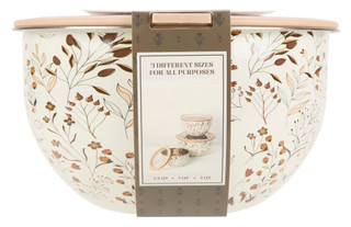 Thumbnail 3: HOMESTEAD 3 Pc Stainless Printed Bowl Set W/ Transparent Lids 
