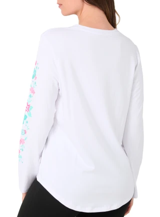Thumbnail 3: REEL LEGENDS Women's Long Sleeve Surf Floral Bamboo Tee 