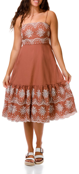 Thumbnail 1: Trixxi Juniors Boho Embroidered Midi Dress  