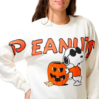 Thumbnail 2: Peanuts Juniors Long Sleeve Snoopy Pumpkin Graphic Sweater 