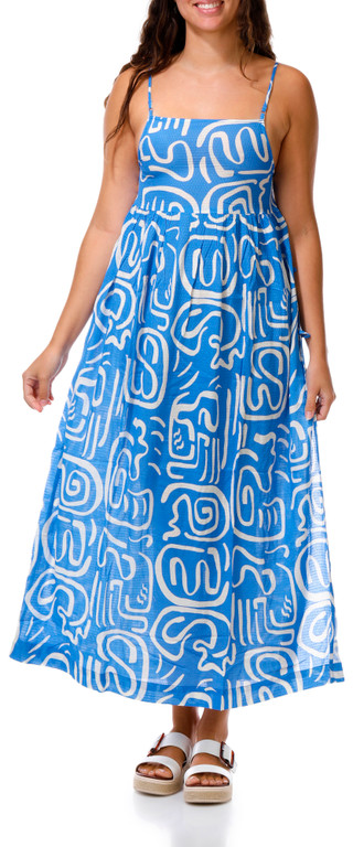 Thumbnail 1: BILLABONG Juniors Abstract Print Side Slit Maxi Dress 