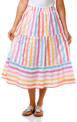Thumbnail 1: DRA Women's Woven Striped Maxi Skirt 