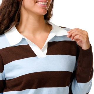 Thumbnail 3: Derek Heart Juniors Long Sleeve Collared Sweater 