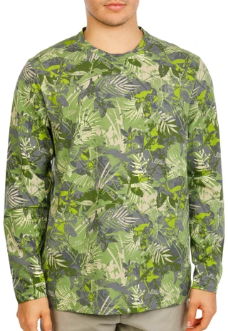 Thumbnail 1: REEL LEGENDS Men's Long Sleeve Salt Wash Crew Shirt  