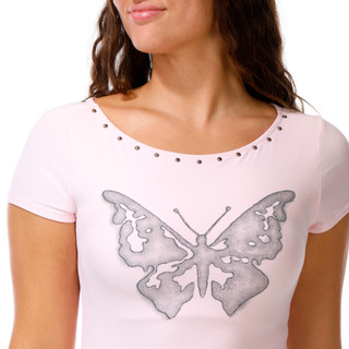 Thumbnail 2: Derek Heart Juniors Short Sleeve Metal Bead Trim Top 