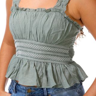 Thumbnail 3: Trixxi Juniors Sleeveless Smocked Tank 