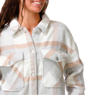 Thumbnail 3: Ci Sono Juniors Long Sleeve Cropped  Plaid Fleece Jacket 
