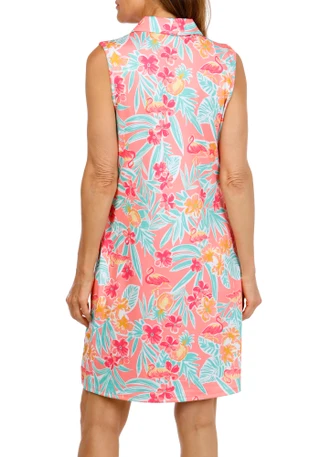 Thumbnail 3: Coral Bay Golf Women's Zip Polo Fruity Palm Golf Dress 