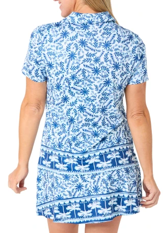 Thumbnail 2: Coral Bay Golf Women's Short Sleeve Zip Palm Breeze Golf Top 