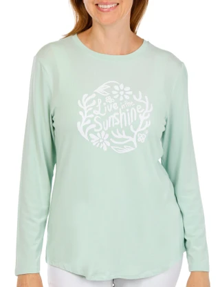 Thumbnail 1: REEL LEGENDS Women's Line N Sunshine Bamboo Long Sleeve Tee 
