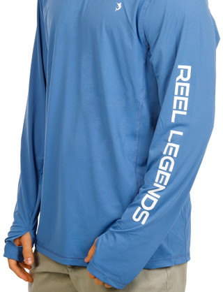Thumbnail 4: REEL LEGENDS Men's Long Sleeve UPF 50+ Hoodie 