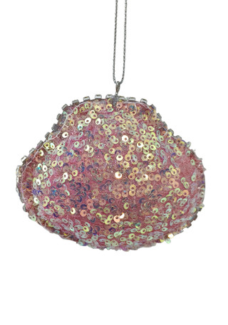 Thumbnail 2: Magical Season Pink Beaded Clam Shell Ornament 