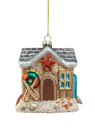 Thumbnail 1: Magical Season Beach House Glass Ornament 
