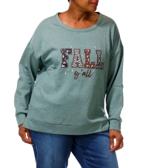 Thumbnail 3: Chenault Women's Plus Fall Y'all Sweatshirt  