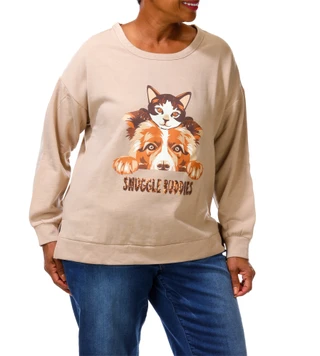 Thumbnail 4: Chenault Women's Plus Snuggle Buddies Sweatshirt  