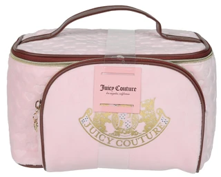 Thumbnail 1: Juicy Couture Debossed Travel Cosmetic Bag with Pouch & Toiletry Bottle 
