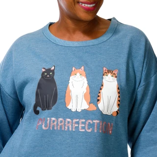 Thumbnail 2: Chenault Women's Plus Purfection Cat Sweatshirt  